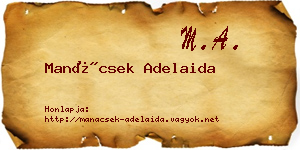 Manácsek Adelaida névjegykártya
